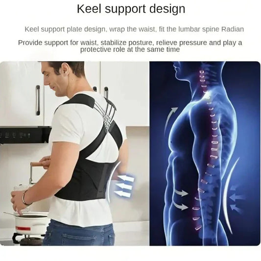 Adjustable Back Posture Corrector Back Support Belt | Back Pain Back Straight And Shoulder Support Belt