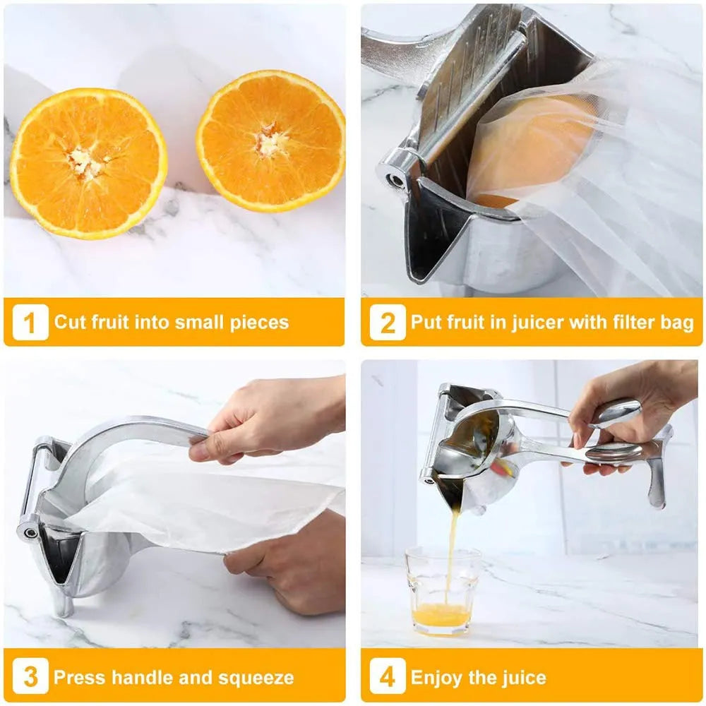 Hand Press Juicer Aluminum β Effortless Juicing, Maximum Freshness