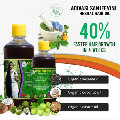 Adivasi Jeeva Sanjeevini Herbal Hair Growth oil - Ayurvedic Hair Growth oil
